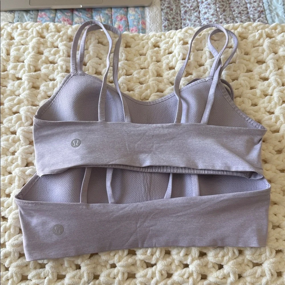 Damaged Lululemon Like a Cloud Heathered Lilac Sports Bras - Picture 2 of 5